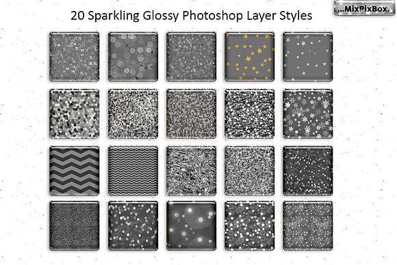 Sparkling Glossy Layer Styles for PS in Photoshop Layer Styles - product preview 2