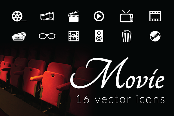 MOVIE - vector icons in Movie Icons - product preview 1