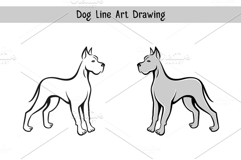 Dog line art drawing