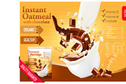 Instant oatmeal with chocolate