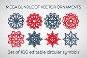 100 Editable Vector Ornaments