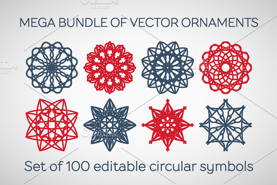 100 Editable Vector Ornaments in Objects - product preview 8