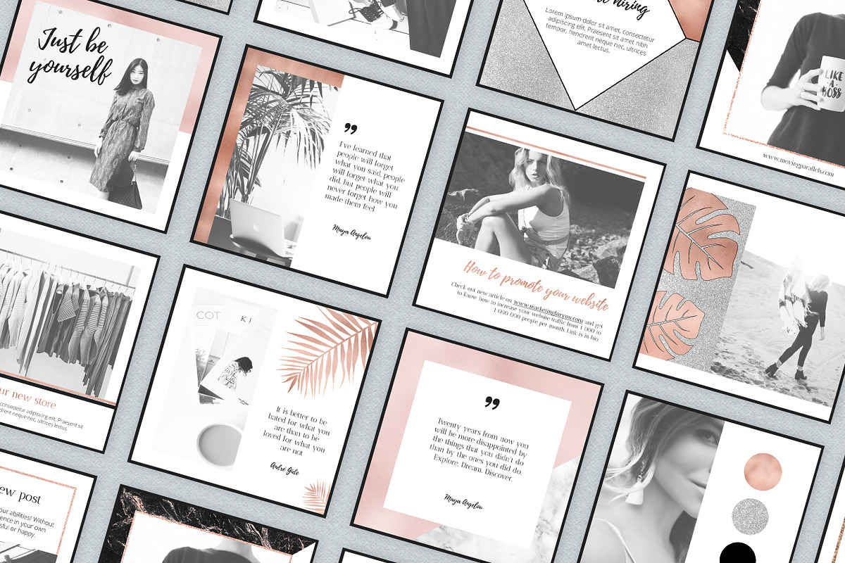 50% OFF Rose Gold Instagram Pack in Instagram Templates - product preview 8