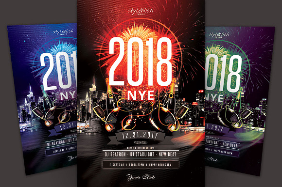 SALE% New Year Flyer Bundle in Flyer Templates - product preview 3