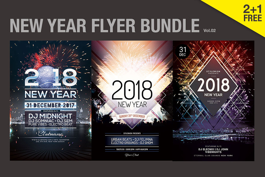 SALE - New Year Flyer Bundle Vol.02 in Flyer Templates - product preview 8