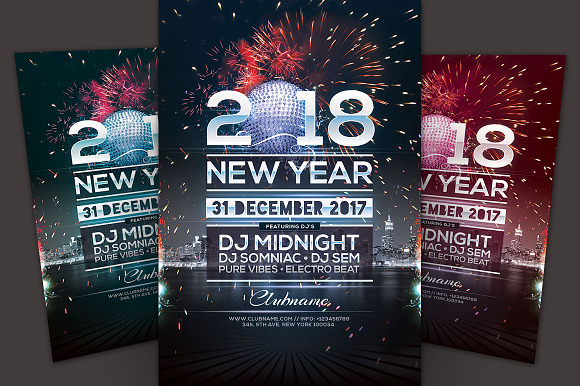 SALE - New Year Flyer Bundle Vol.02 in Flyer Templates - product preview 1