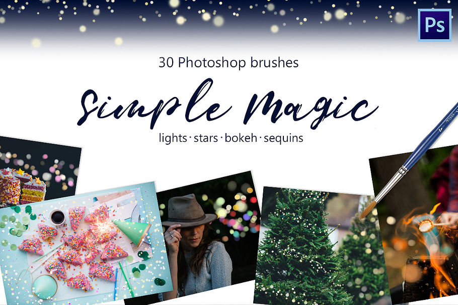 Magic brushes -lights, bokeh, tinsel in Photoshop Brushes - product preview 8