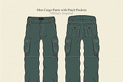 Men Cargo Pants Vector Template