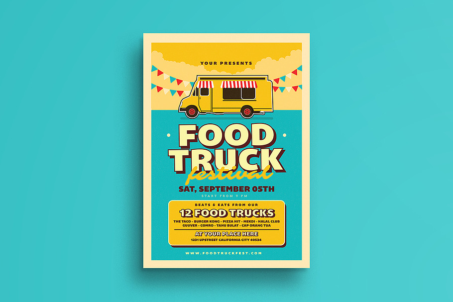 Retro Food Truck Event Flyer in Flyer Templates - product preview 8