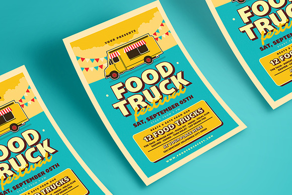 Retro Food Truck Event Flyer in Flyer Templates - product preview 2
