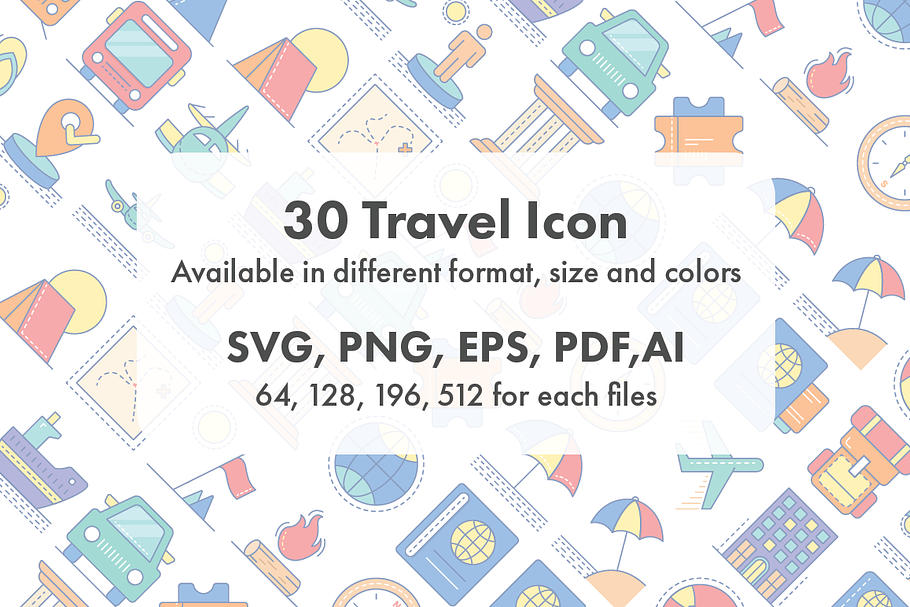 Travel Icon Set in Travel Icons - product preview 8