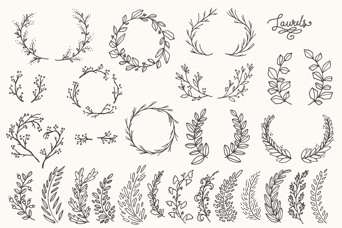 Whimsical Laurels & Wreaths Clipart! in Objects - product preview 8