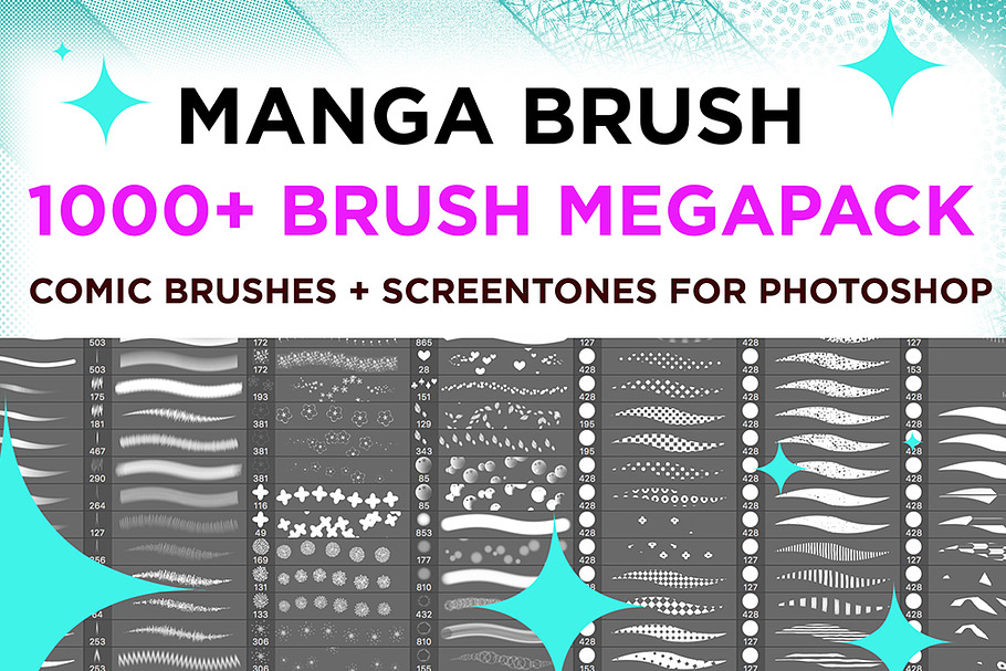 MANGA COMIC BRUSH MEGAPACK 1500+ in Photoshop Brushes - product preview 8