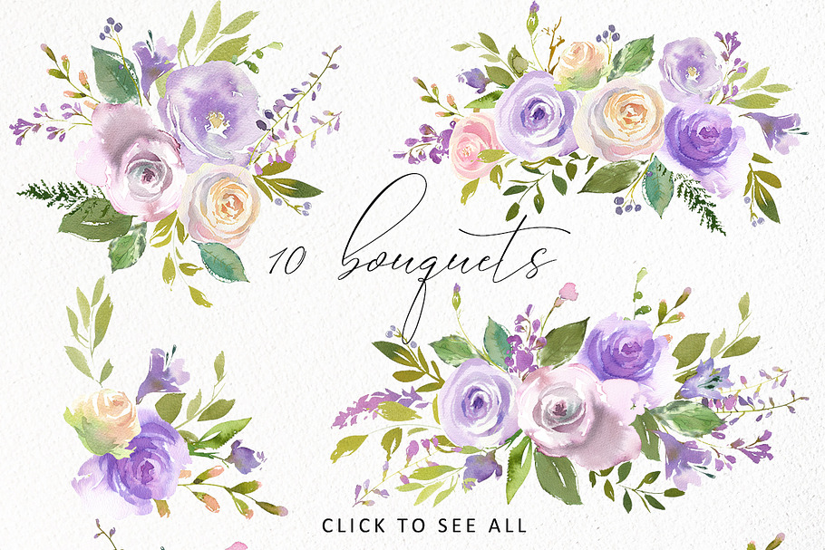Bouquets de Mariee Watercolor Set