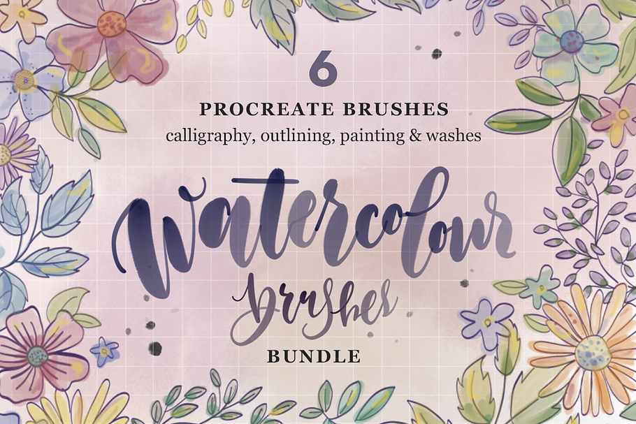 Watercolor Procreate 6 Brush Bundle