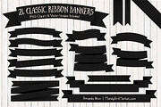 Black Ribbon Banner Clipart