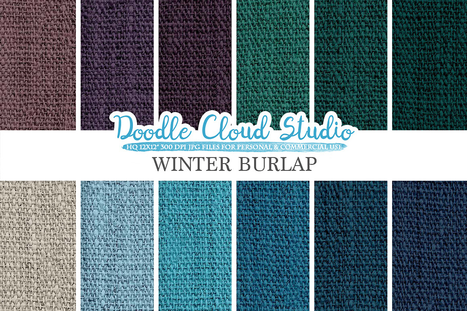 Winter Burlap Fabric