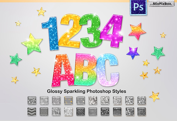 Sparkling Glossy Layer Styles for PS in Photoshop Layer Styles - product preview 7