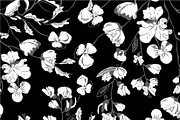 Seamless vector flowers pattern