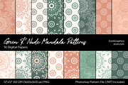 Green & Nude Mandala Digital Papers