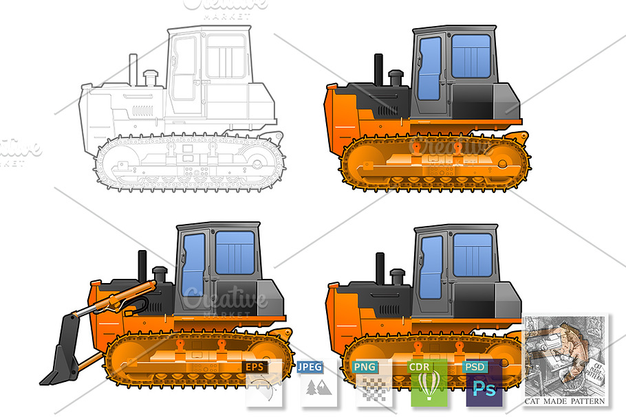 tracked tractor in Illustrations - product preview 8