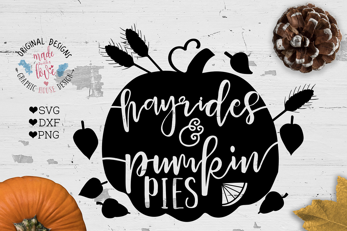 Hayrides and Pumpkin Pies Cut File in Illustrations - product preview 8