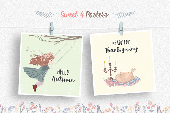 Thanksgiving Day Illustrations Set in Illustrations - product preview 1