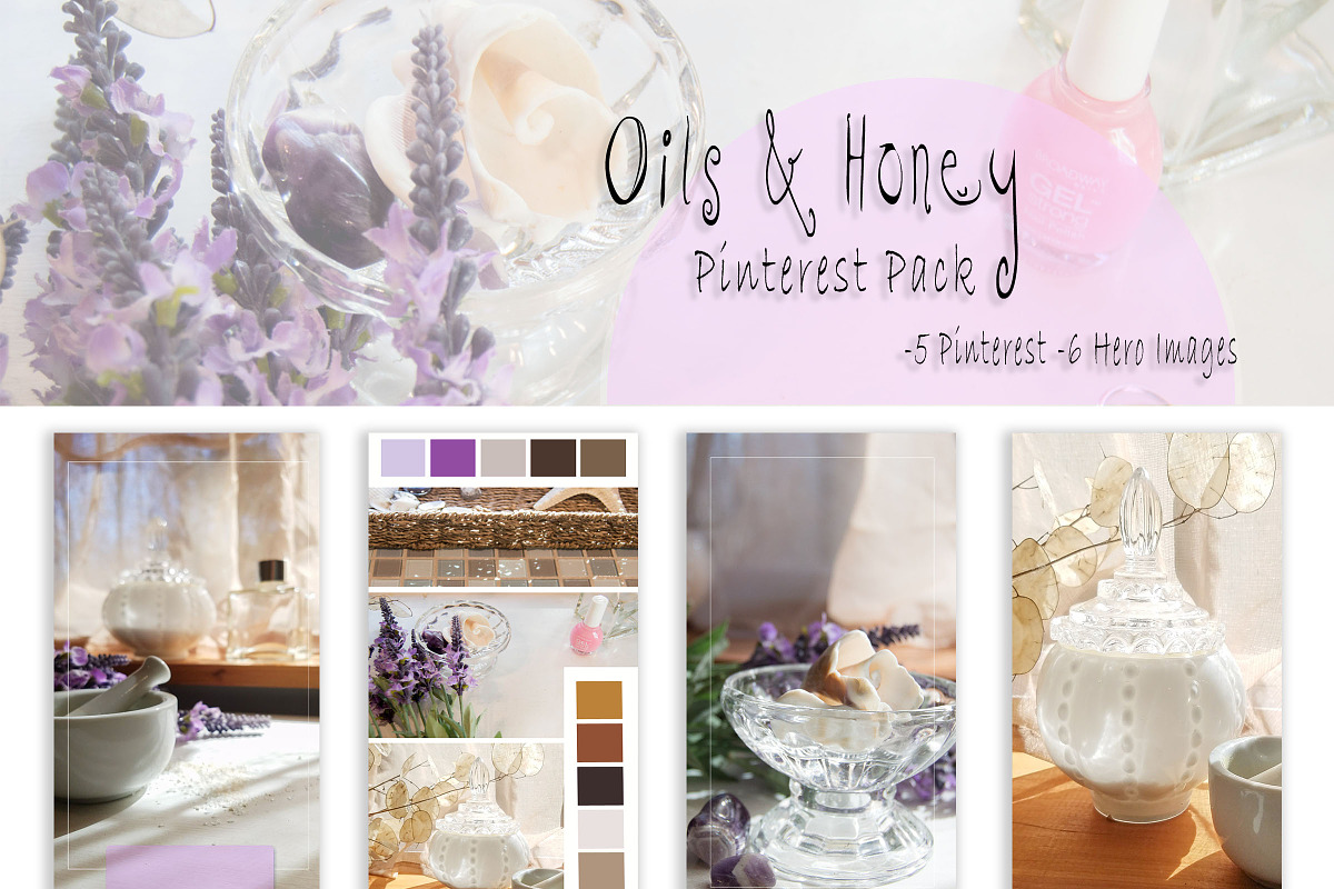 Oils and Honey Pinterest Pack in Pinterest Templates - product preview 8