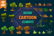 Cartoon Nature Elements Set