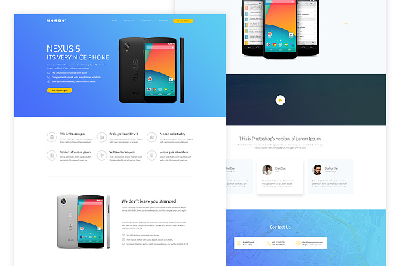 Mobile Landing Page Design PSD - $7 in App Templates - product preview 1