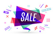 Ribbon banner with text Sale