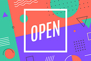 Open. Poster in graphic geometric style