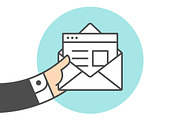 Icon of new open mail envelope