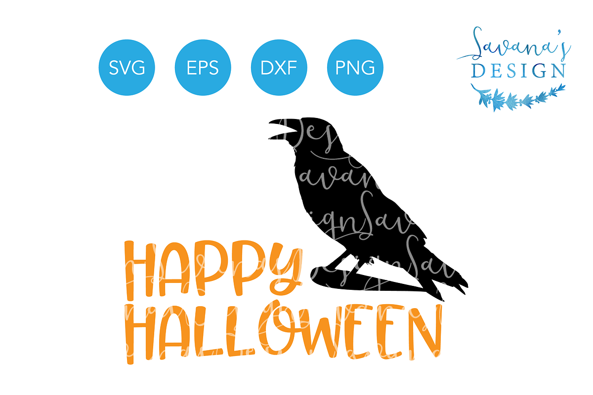 Happy Halloween SVG Raven Crow SVG in Illustrations - product preview 8