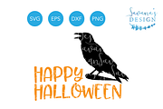 Happy Halloween SVG Raven Crow SVG