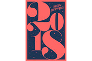 Greeting card Happy New Year 2018