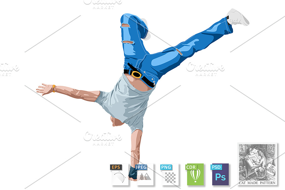 B-boying in Illustrations - product preview 8