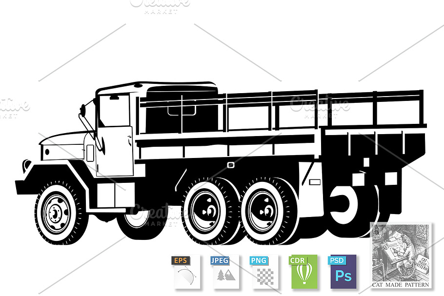 Dropt-side truck in Illustrations - product preview 8