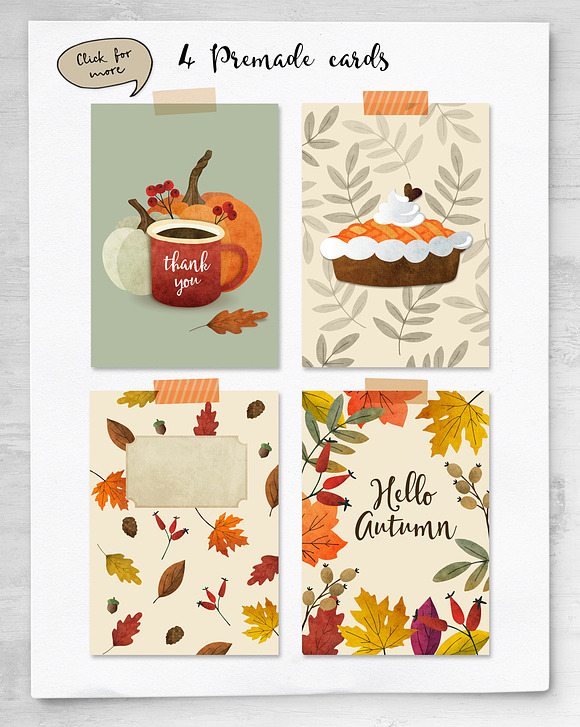 Autumn thanks illustrations, pattern in Illustrations - product preview 2