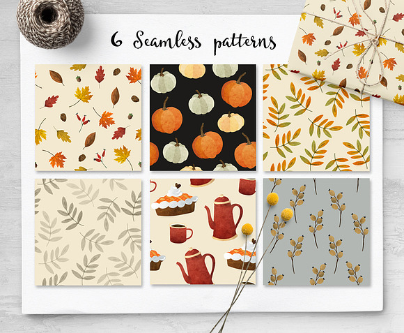 Autumn thanks illustrations, pattern in Illustrations - product preview 4