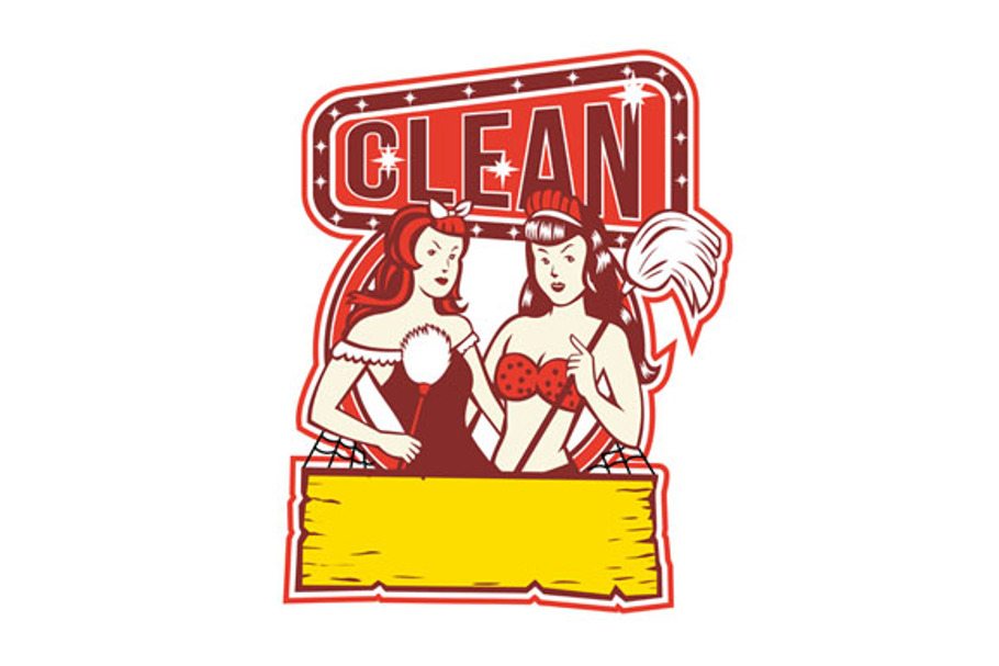 Twin Cleaners Clean 1950s Retro
