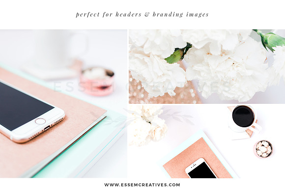 Mint Rose Gold Stock Photo Bundle in Social Media Templates - product preview 1