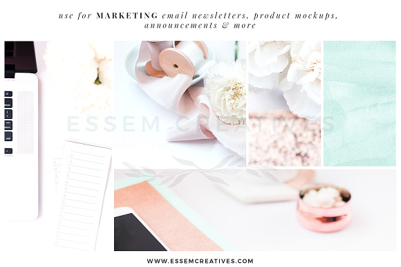 Mint Rose Gold Stock Photo Bundle in Social Media Templates - product preview 4