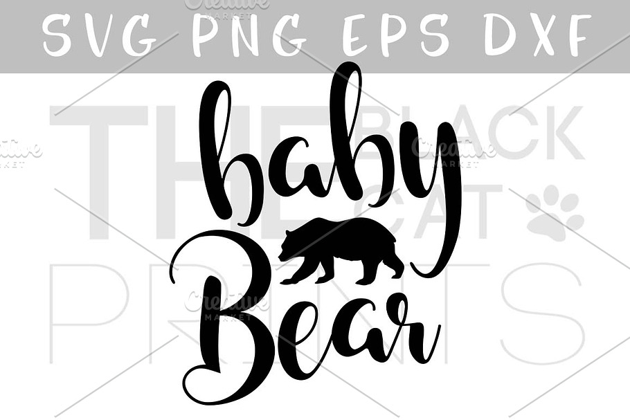 Baby Bear SVG DXF PNG EPS