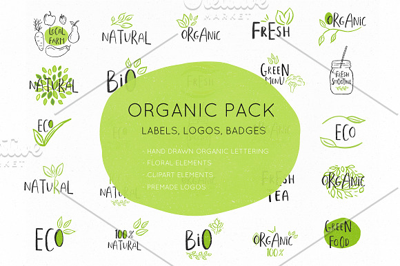 Organic and eco-friendly labels in Objects - product preview 11