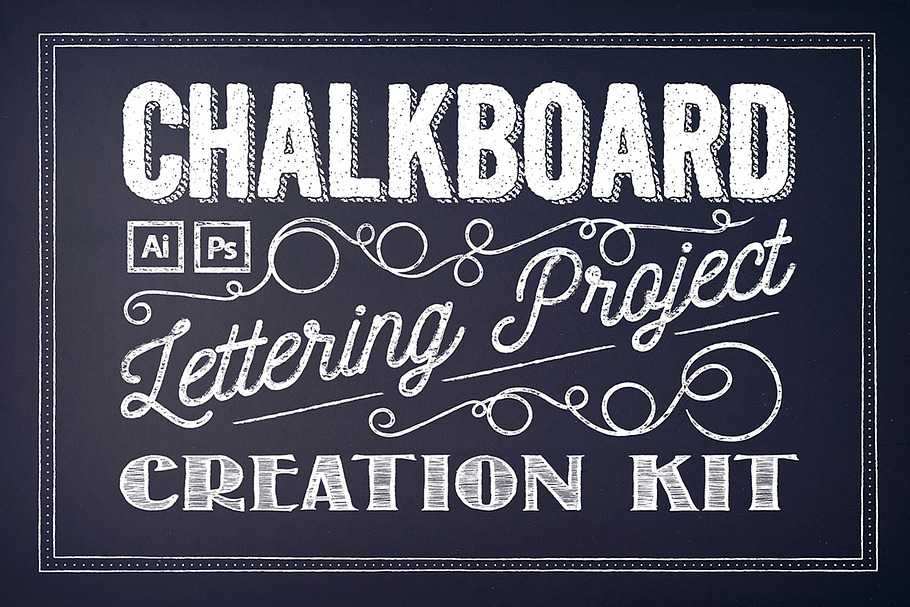 Chalkboard Lettering Project Kit in Objects - product preview 8