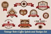 Retro Coffee Labels and Badges set