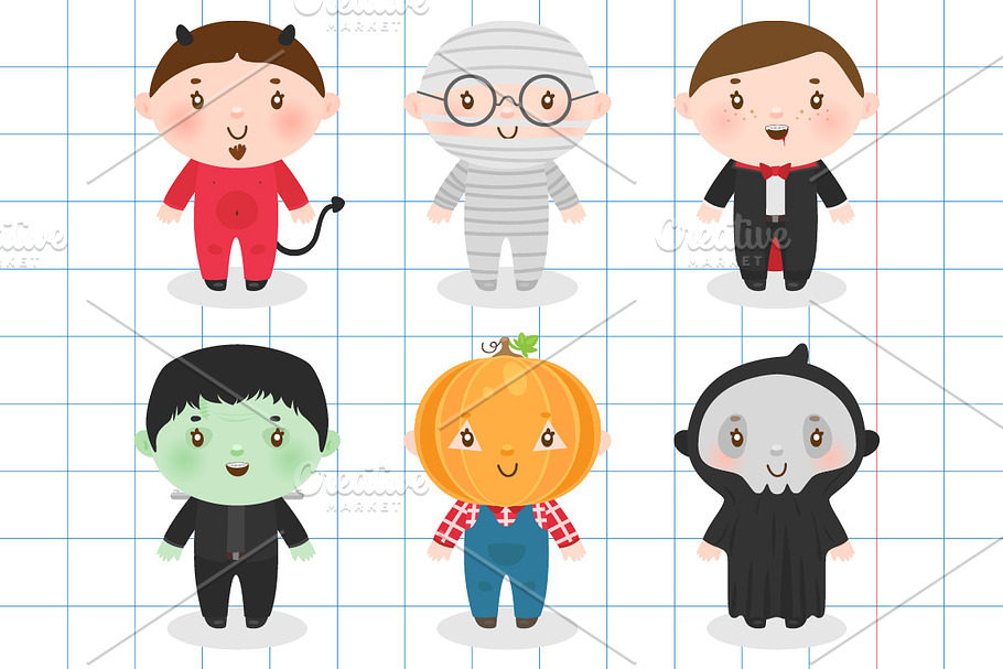 Halloween children | Custom-Designed Illustrations ~ Creative Market