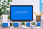 5 Workplace MacBook Display Mockups