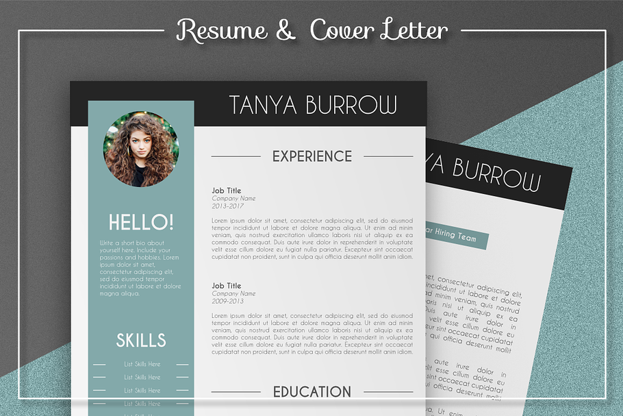 Teal Resume and Cover Letter in Letter Templates - product preview 8